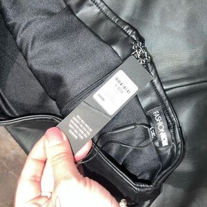 Fashion Nova Sleek Black Leather Skirt